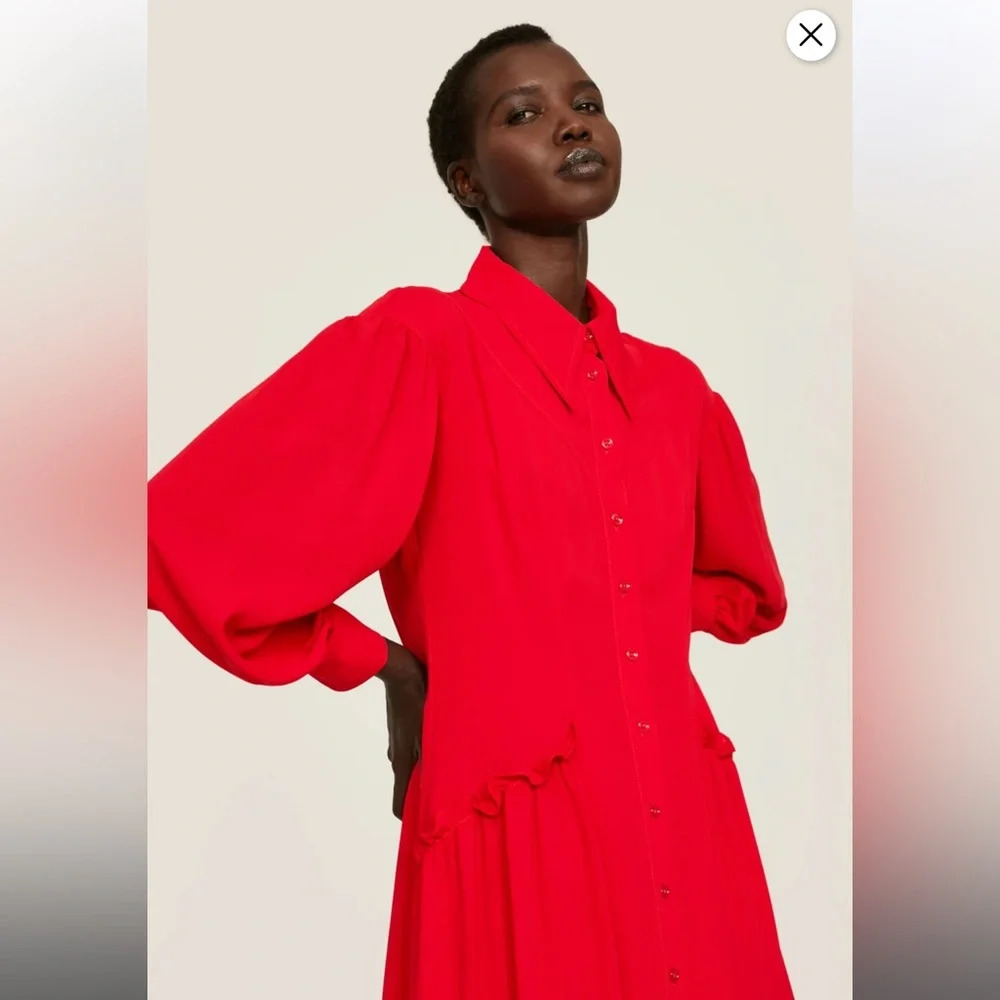 Saunders Collective Flowing Button Front Dress, R… - image 4